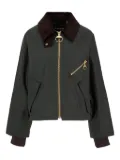 Barbour corduroy-collar zip-front jacket - Green