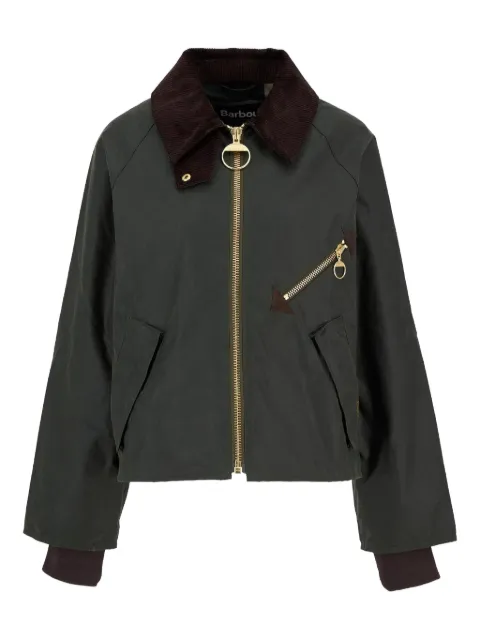 Barbour corduroy-collar zip-front jacket