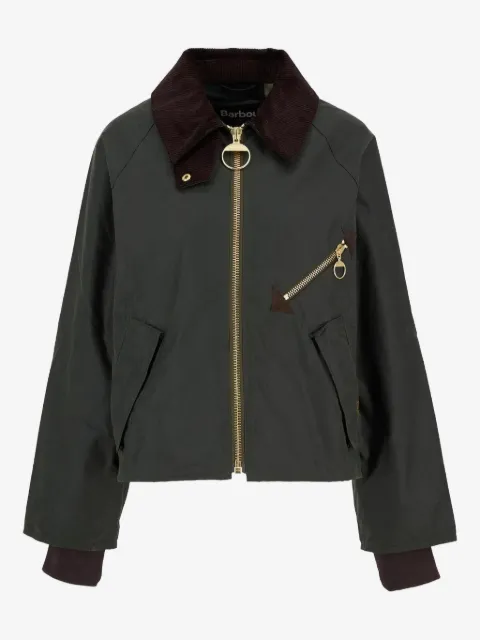 Barbour corduroy-collar zip-front jacket