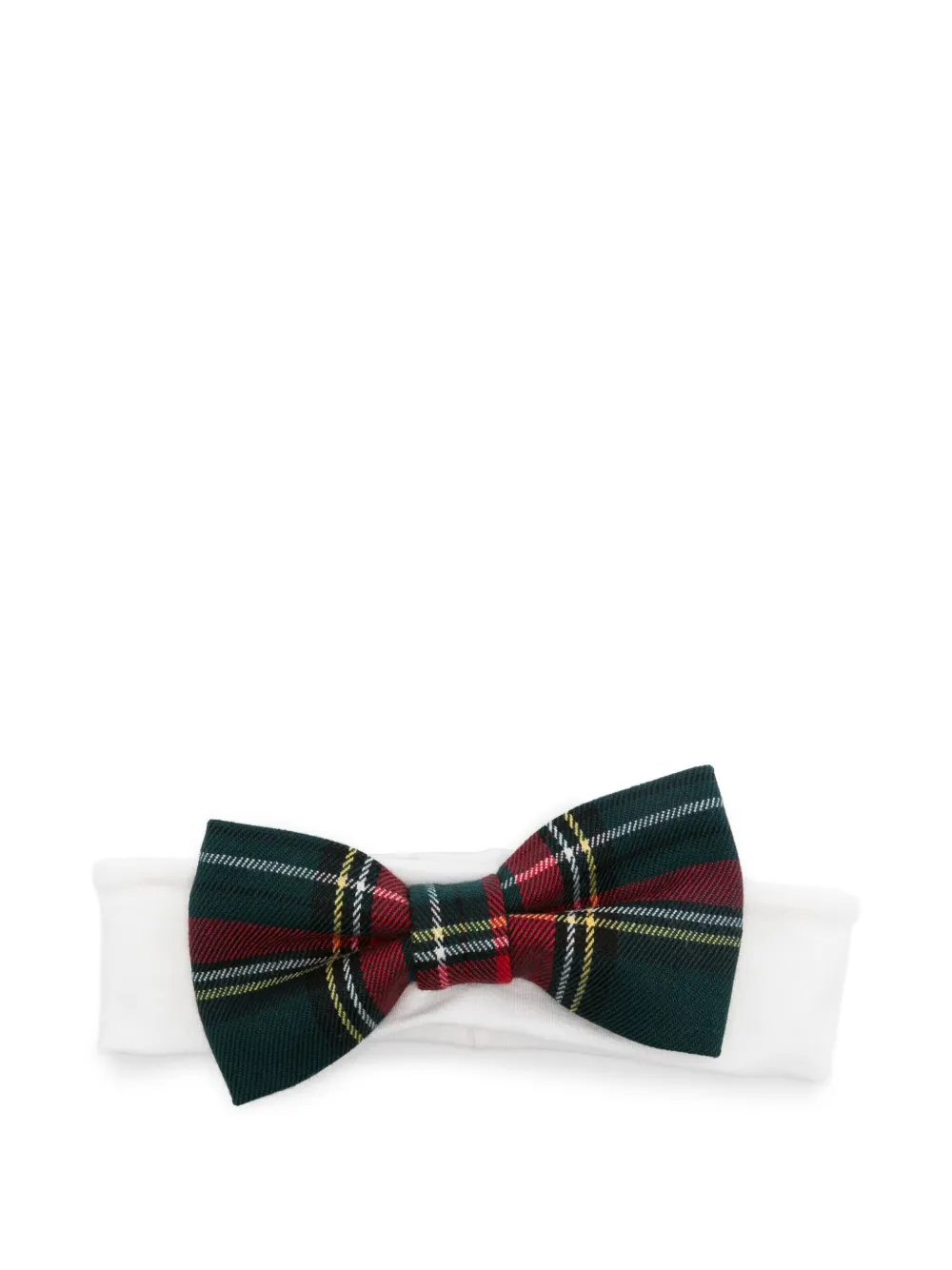 La Stupenderia plaid bow headband Wit