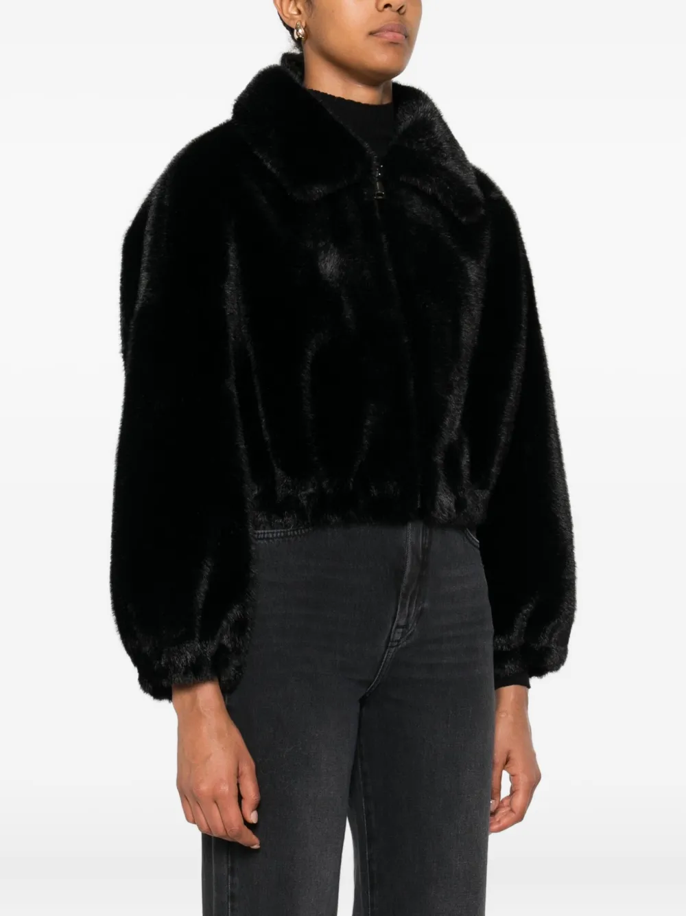 VALENTINI 1972 Cropped jack met rits Zwart