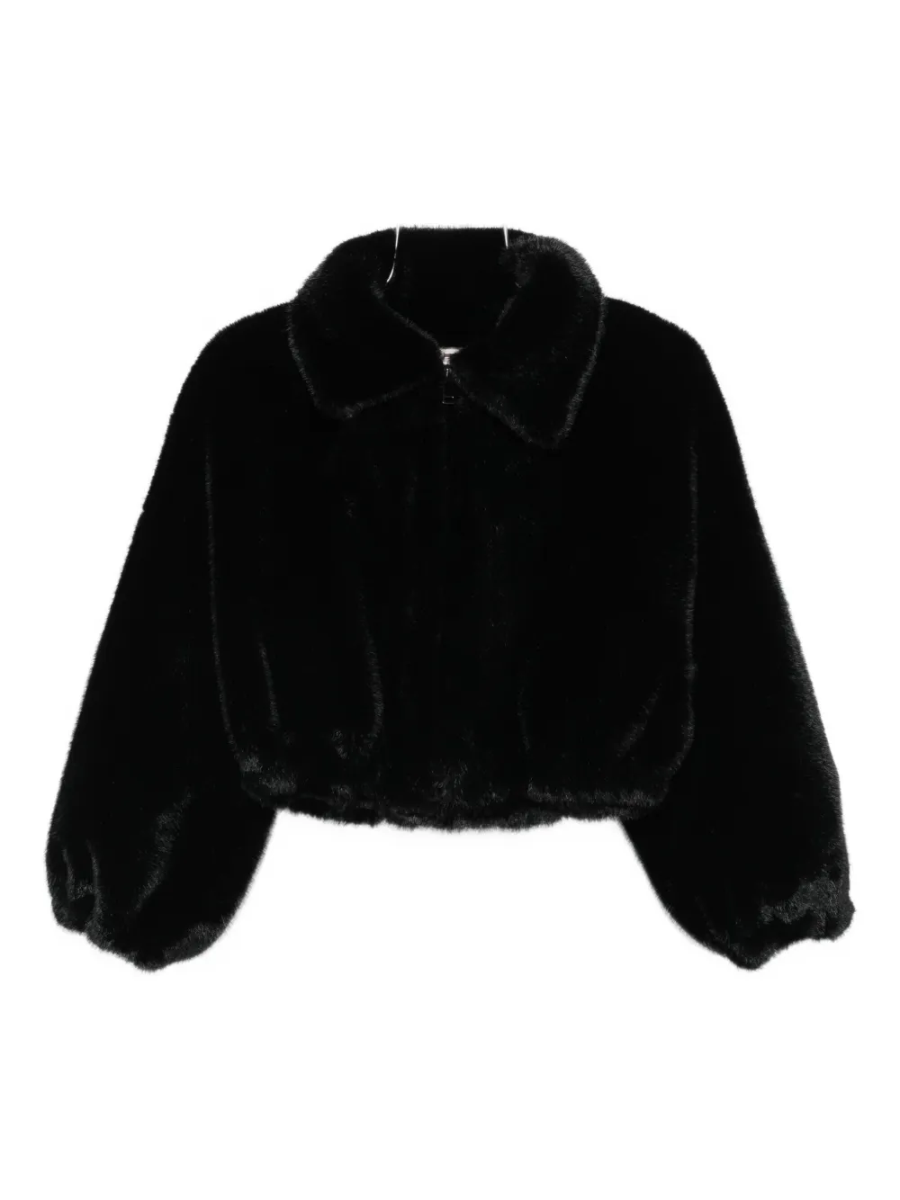 Valentini 1972 Eco Mink Bomber Jacket In Black