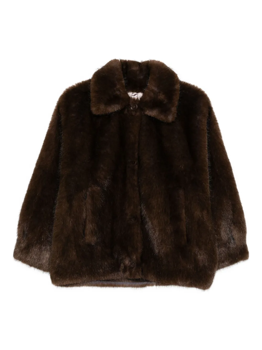 Valentini 1972 Faux-fur Collared Jacket In Brown