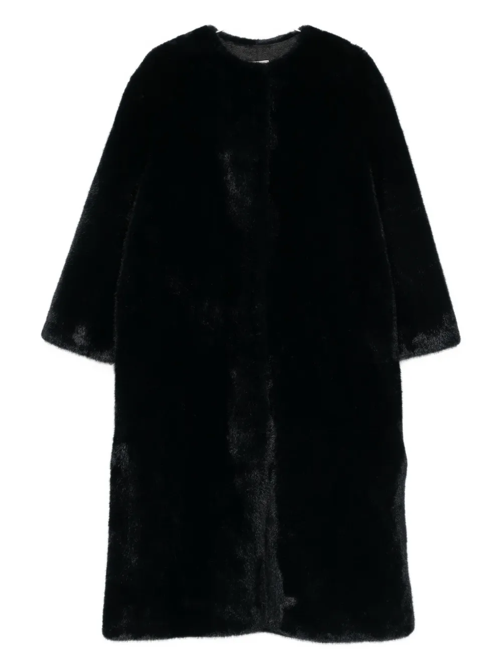 Valentini 1972 Crew-neck Coat In Black