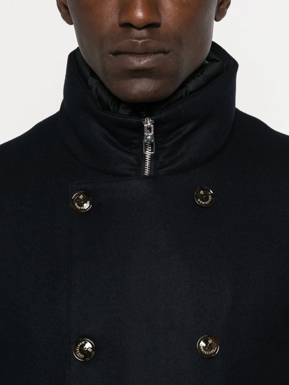 Montecore Double-breasted Padded Jacket In Blue