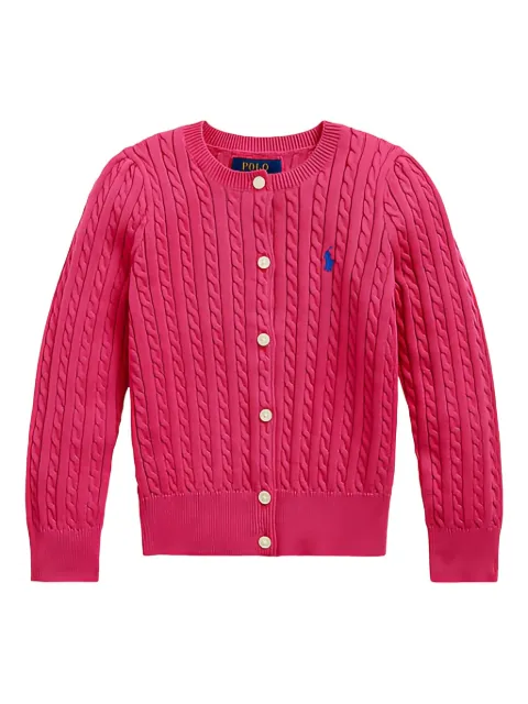 POLO RALPH LAUREN KIDS cable-knit crew-neck cardigan