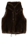 VALENTINI 1972 hooded faux-fur gilet - Brown