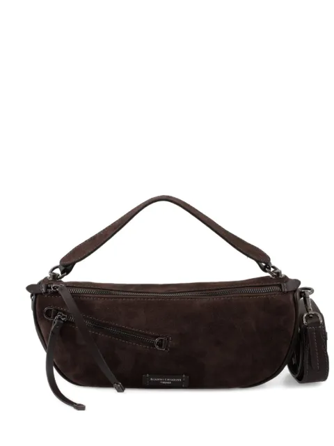 GIANNI CHIARINI tote de gamuza pequeño con parche del logo