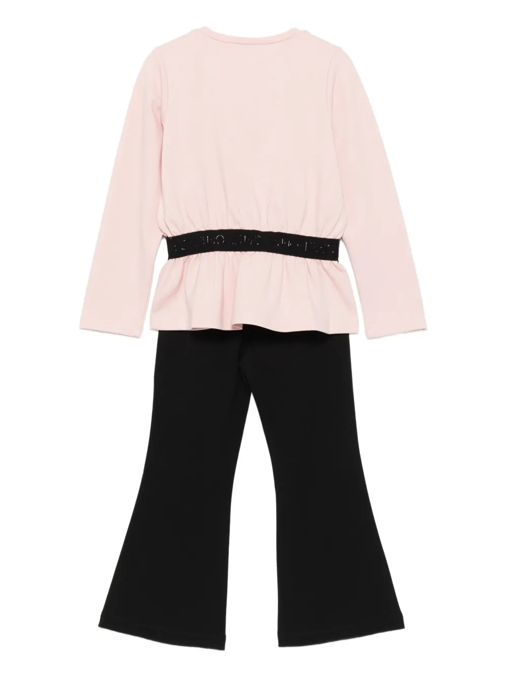 LIU JO Flared broek en shirt met lange mouwen en ceintuur Roze