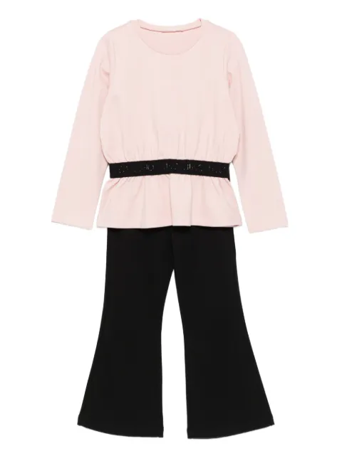 LIU JO long-sleeve flared belted trouser set 