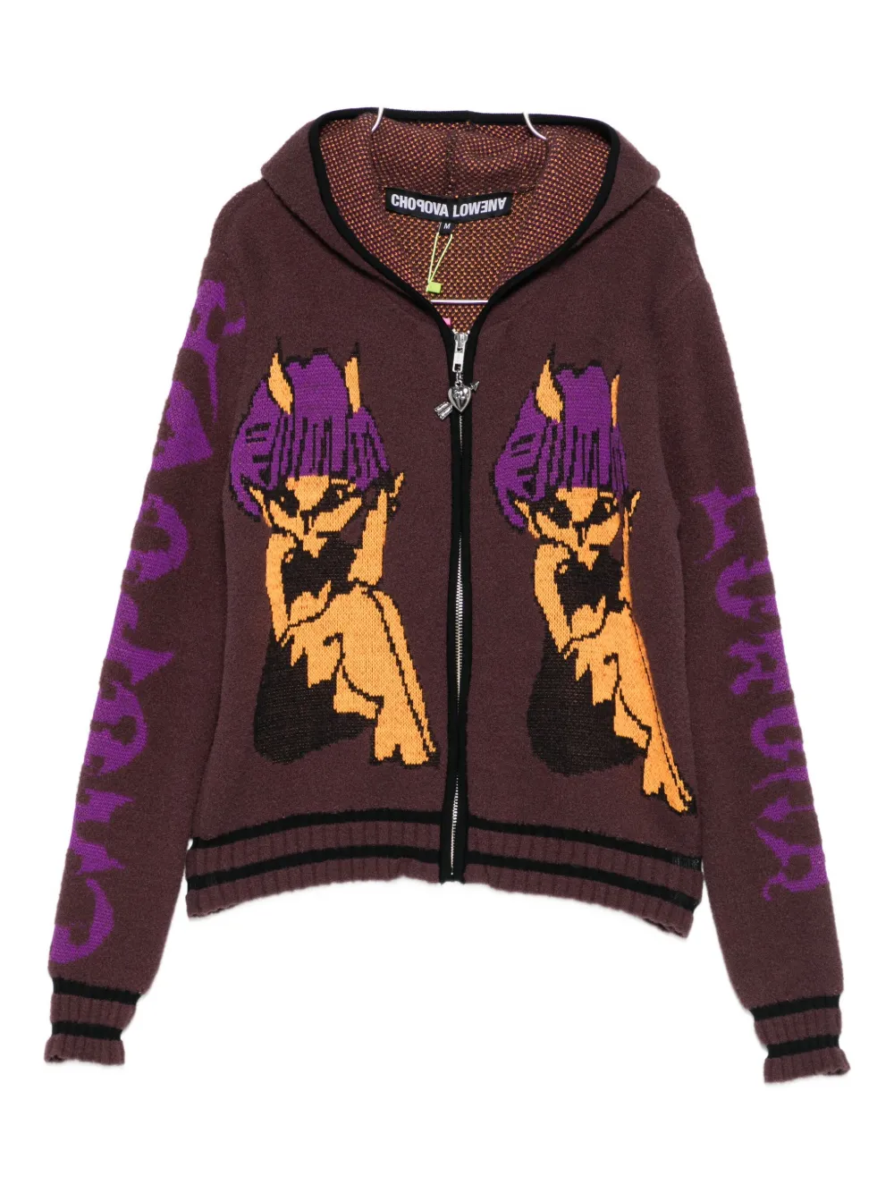 Chopova Lowena Tammie Jo Hooded Cardigan In Black