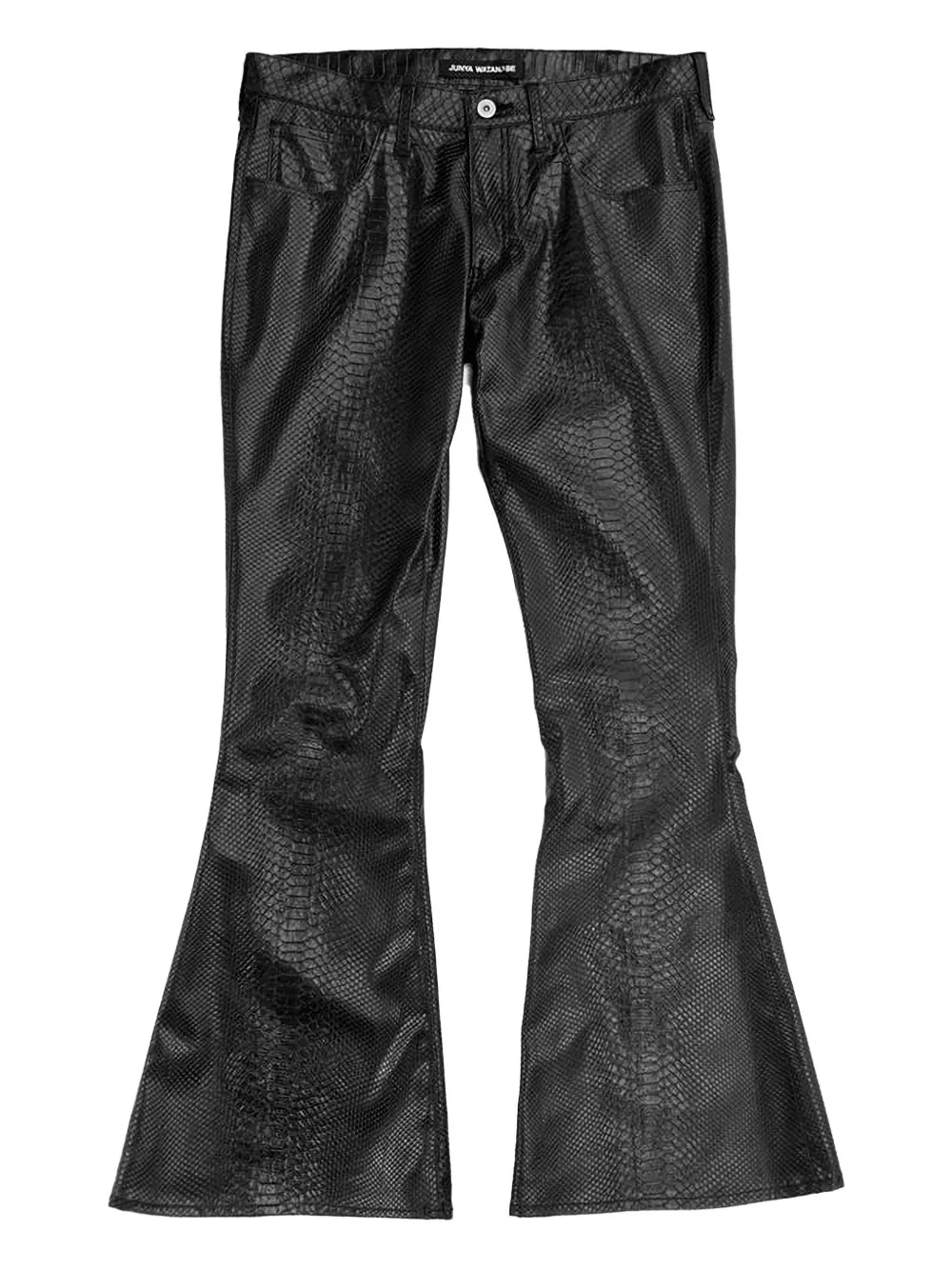 Junya Watanabe snakeskin-effect trousers | Black | Image 1
