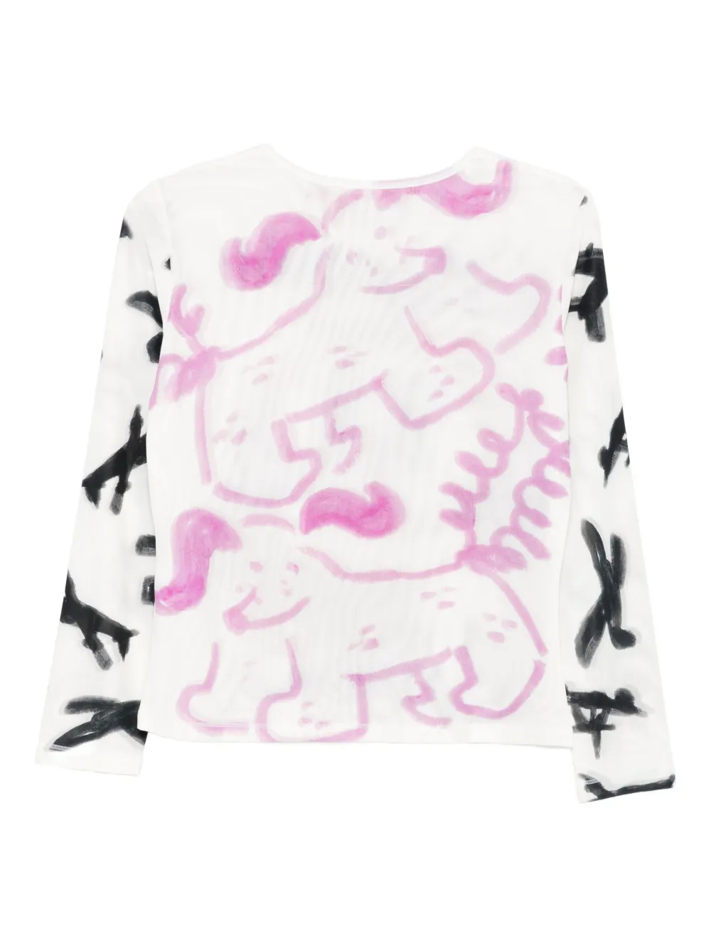Chopova Lowena Logo-print Long-sleeve Top In White