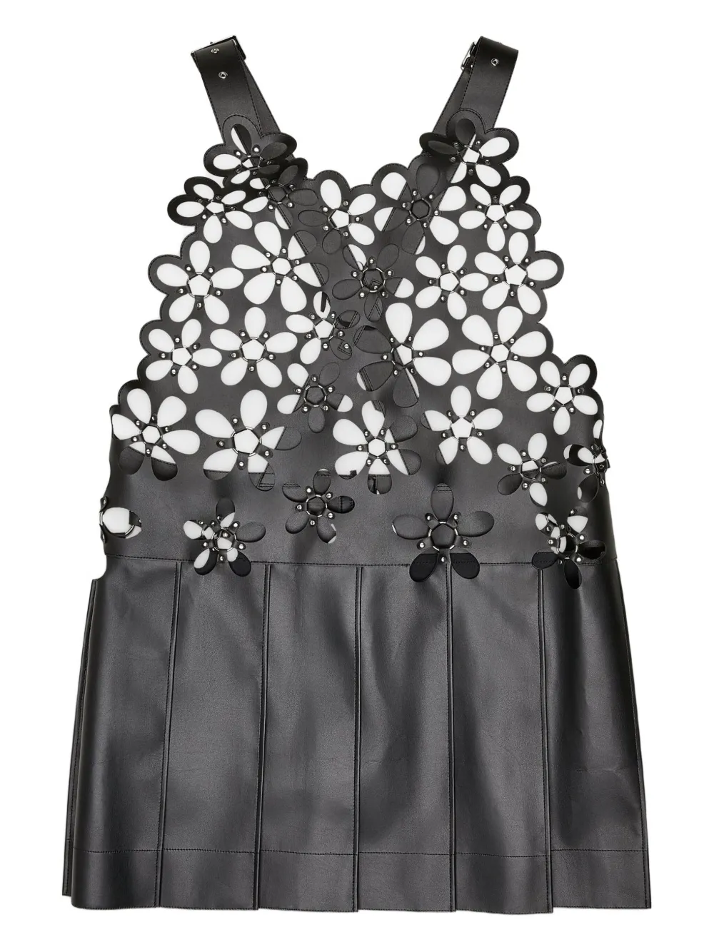 Noir Kei Ninomiya floral pleated mini dress - Nero