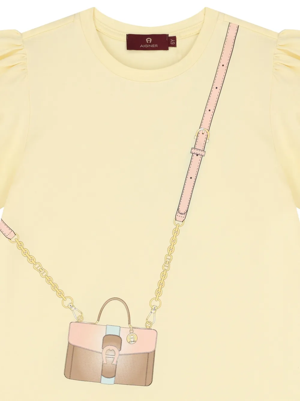 Aigner Kids puff-sleeve crossbody-bag dress Geel
