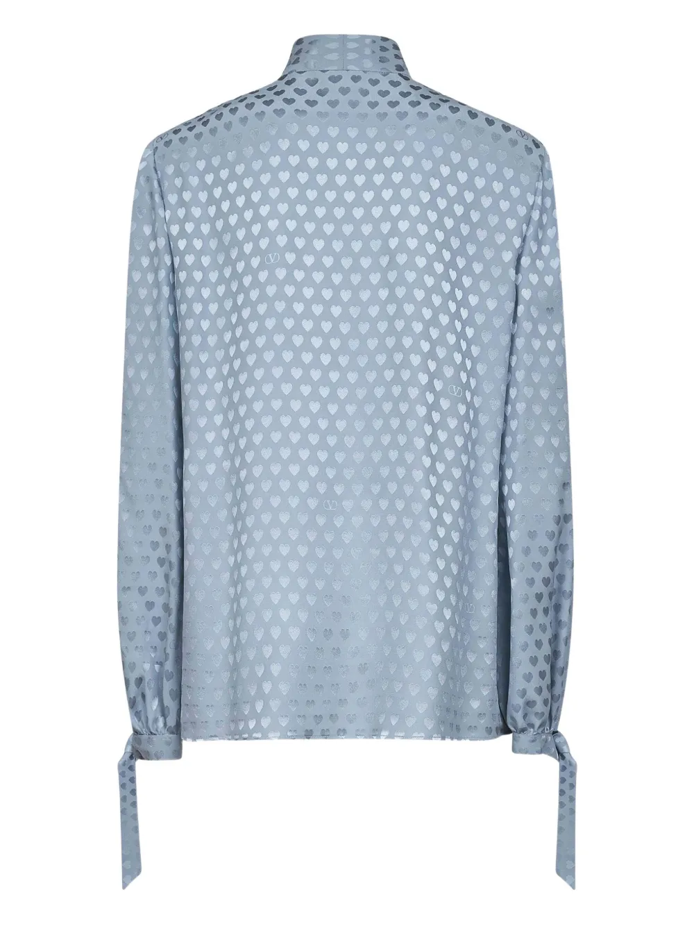 Valentino Garavani fringed heart-motif shirt Blauw