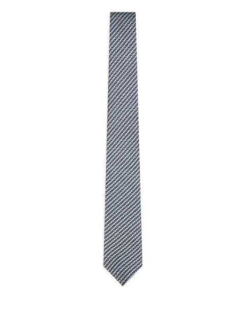 Giorgio Armani jacquard geometric silk tie