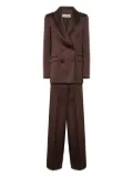Blanca Vita peak-lapel double-breasted suit - Brown