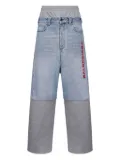 Balenciaga fleece-insert frayed trousers - Blue