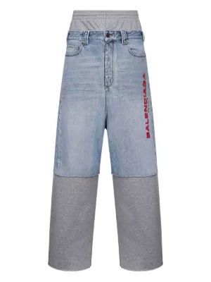バレンシアガ　レーヨンワイドパンツ　BALENCIAGA JEANS BALENCIAGA バレンシアガ 23SS Baggy Denim Pants UNISEX 加工