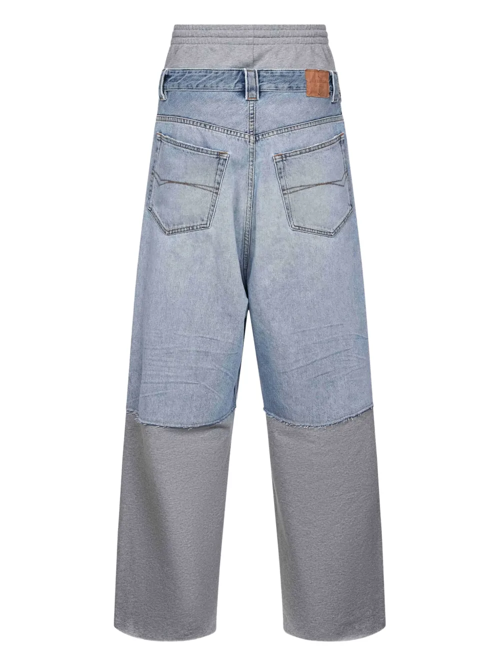 Balenciaga fleece-insert frayed trousers Blauw