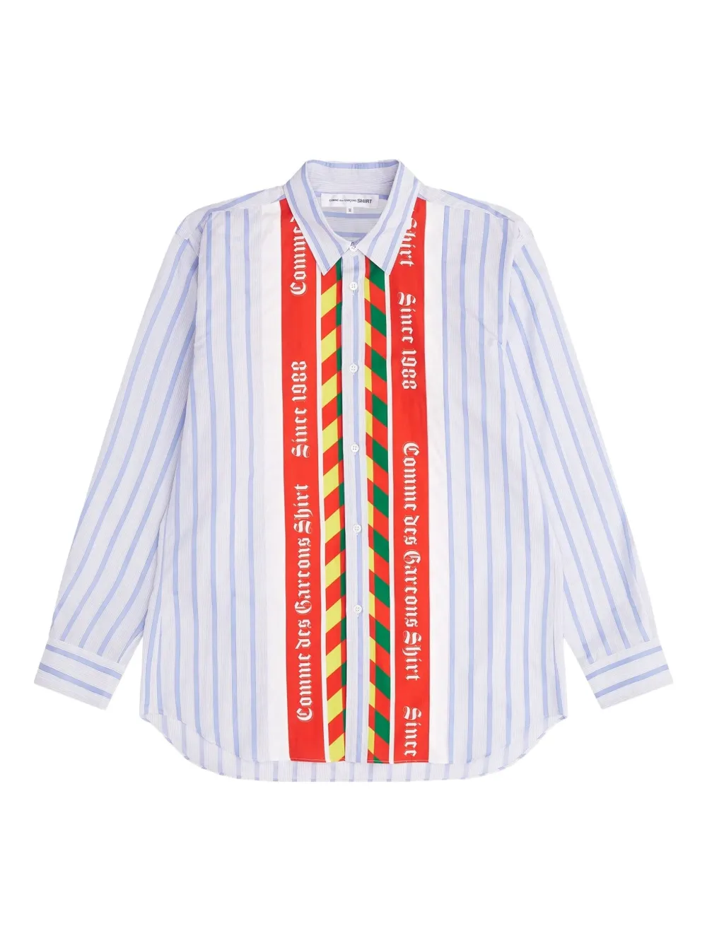 Comme Des Garçons Shirt striped logo shirt – White