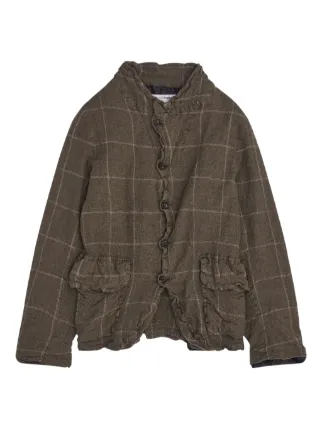 Comme Des Garçons Shirt ラッフル チェック ジャケット | グリーン