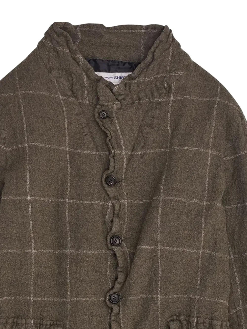 Comme Des Garçons Shirt Geruit jack met ruches Groen