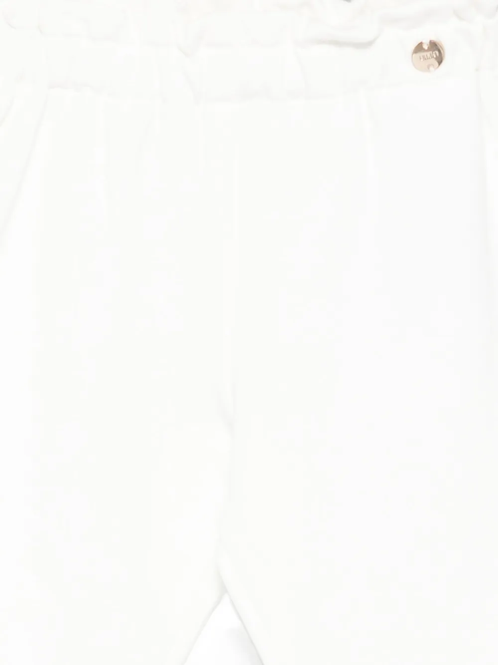 Liu •jo Elastic-waistband Button-detail Trousers In White