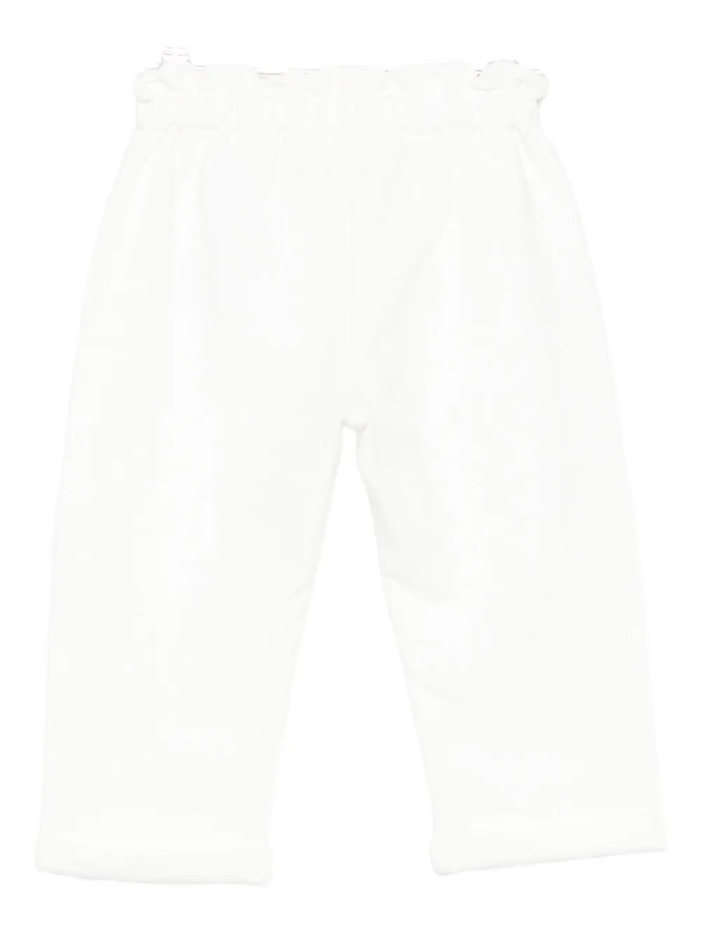 Liu •jo Elastic-waistband Button-detail Trousers In White