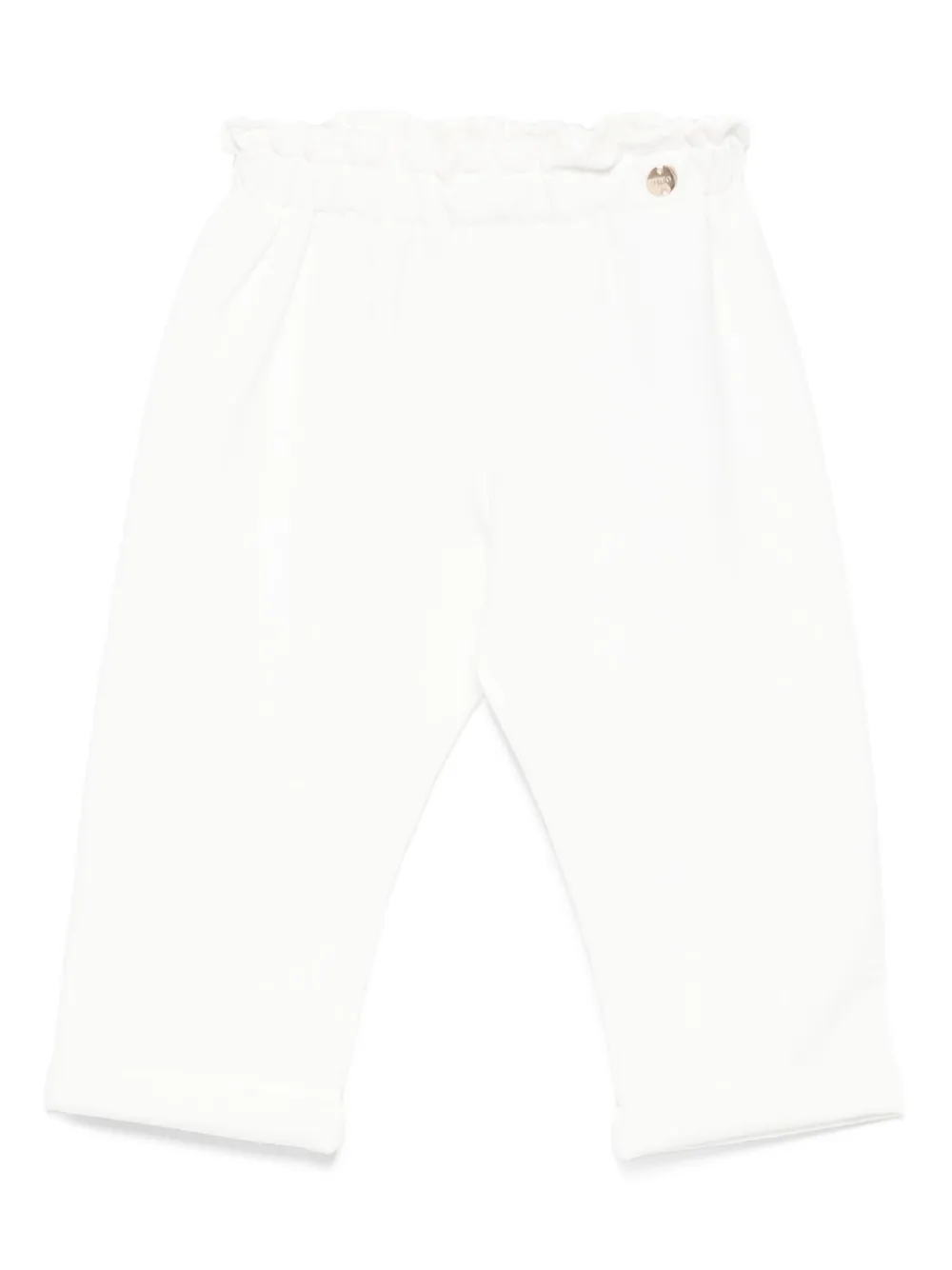LIU JO Broek met elastische tailleband en knoopdetail Wit
