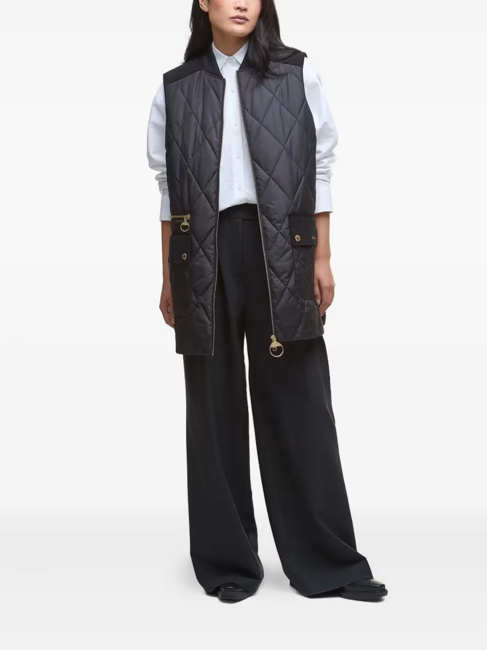 Barbour Lydia diamond-quilted gilet Zwart