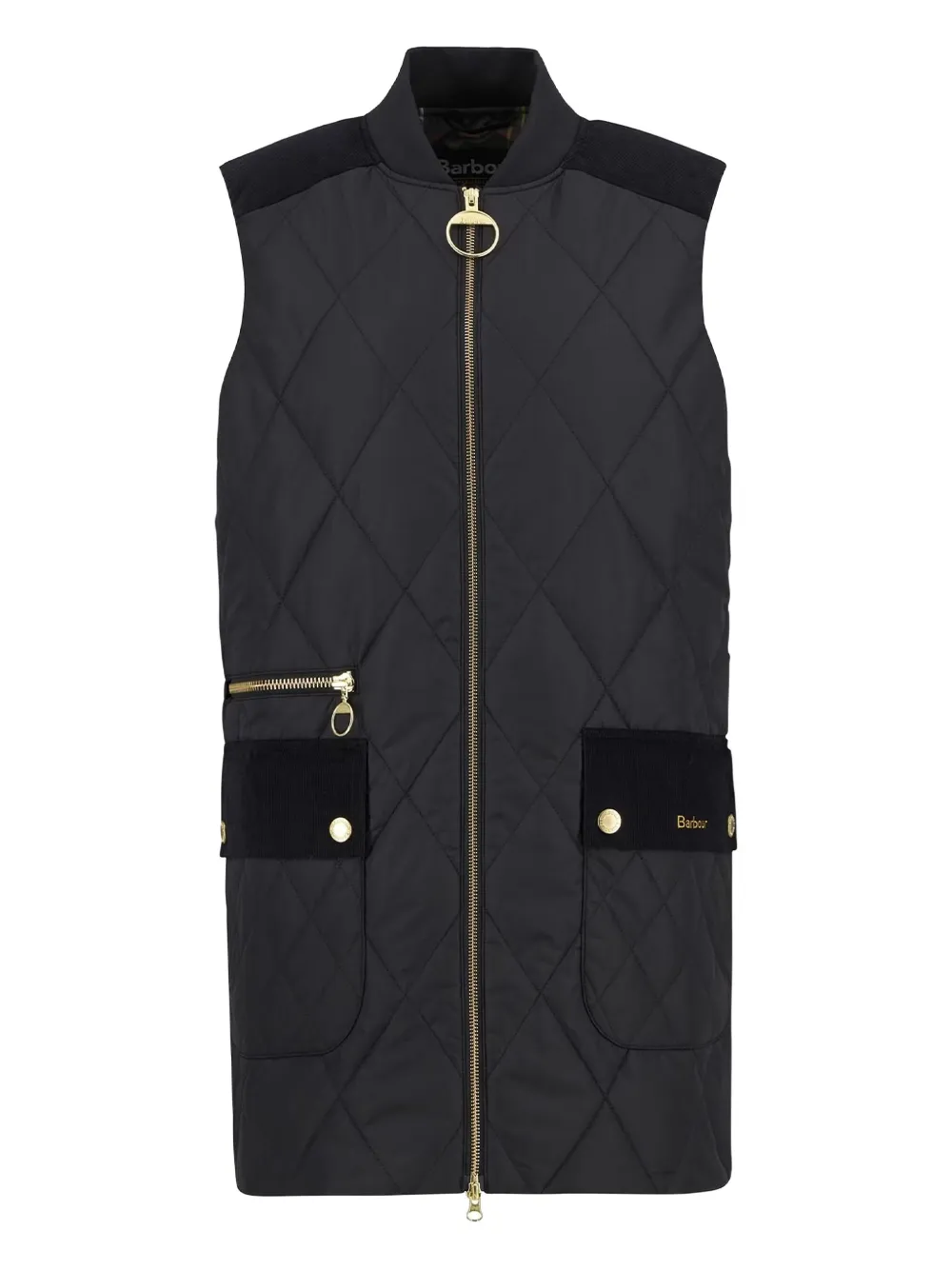 Barbour Lydia diamond-quilted gilet Zwart