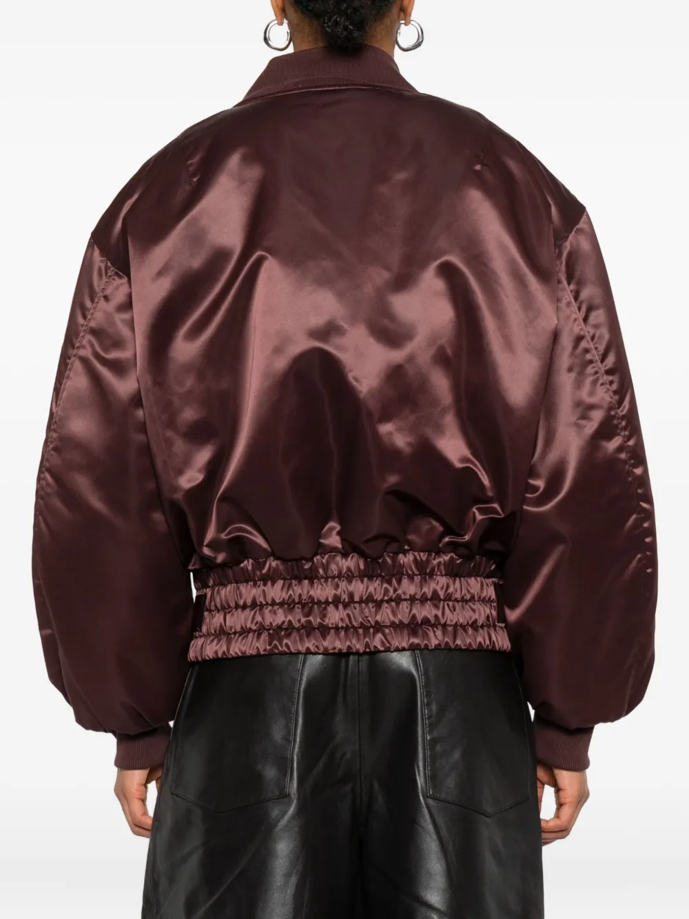 Chopova Lowena Chain-embellished Bomber Jacket In Brown
