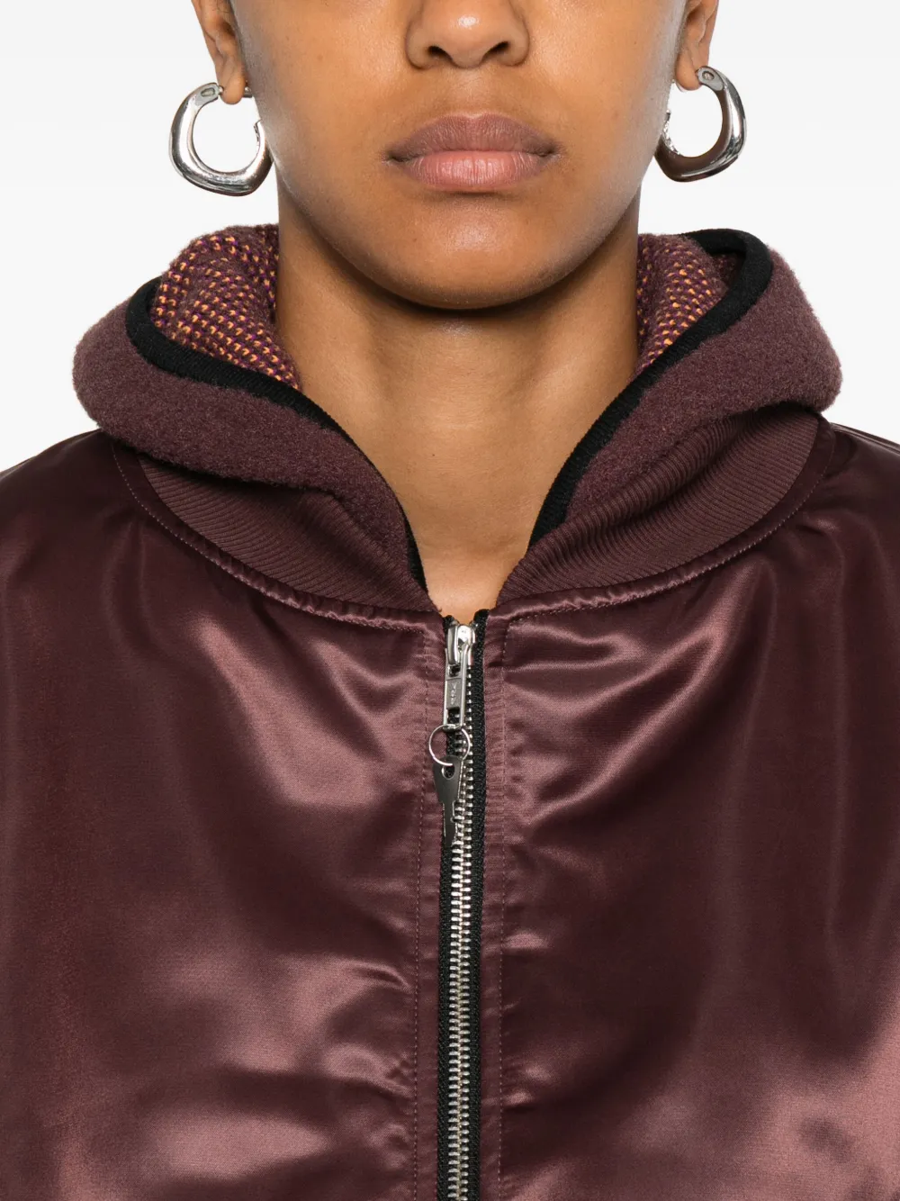 Chopova Lowena Chain-embellished Bomber Jacket In Brown
