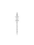 Bibi van der Velden 18K white gold Alligator Extra Long diamond earring - Silver