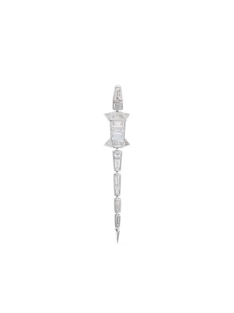 Bibi van der Velden 18K white gold  Alligator Extra Long diamond earring