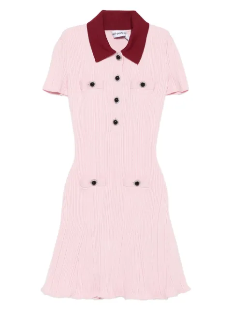 Self-Portrait embellished ribbed mini dress