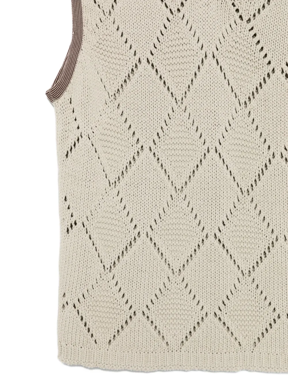 Pre-owned Gianfranco Ferre 2000s Diamond-pattern Sleeveless Vest In Neutral