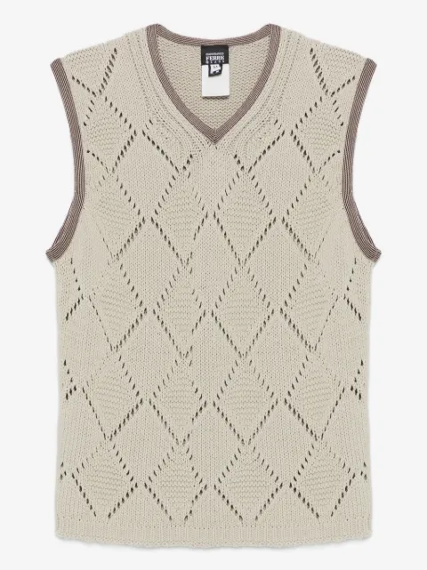 Gianfranco Ferré Pre-Owned 2000s diamond-pattern sleeveless vest