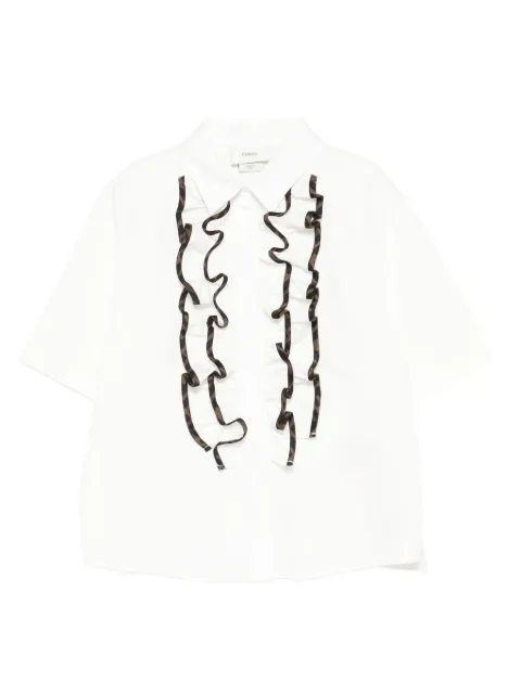 Fendi Kids ruffled-trimmed cotton shirt