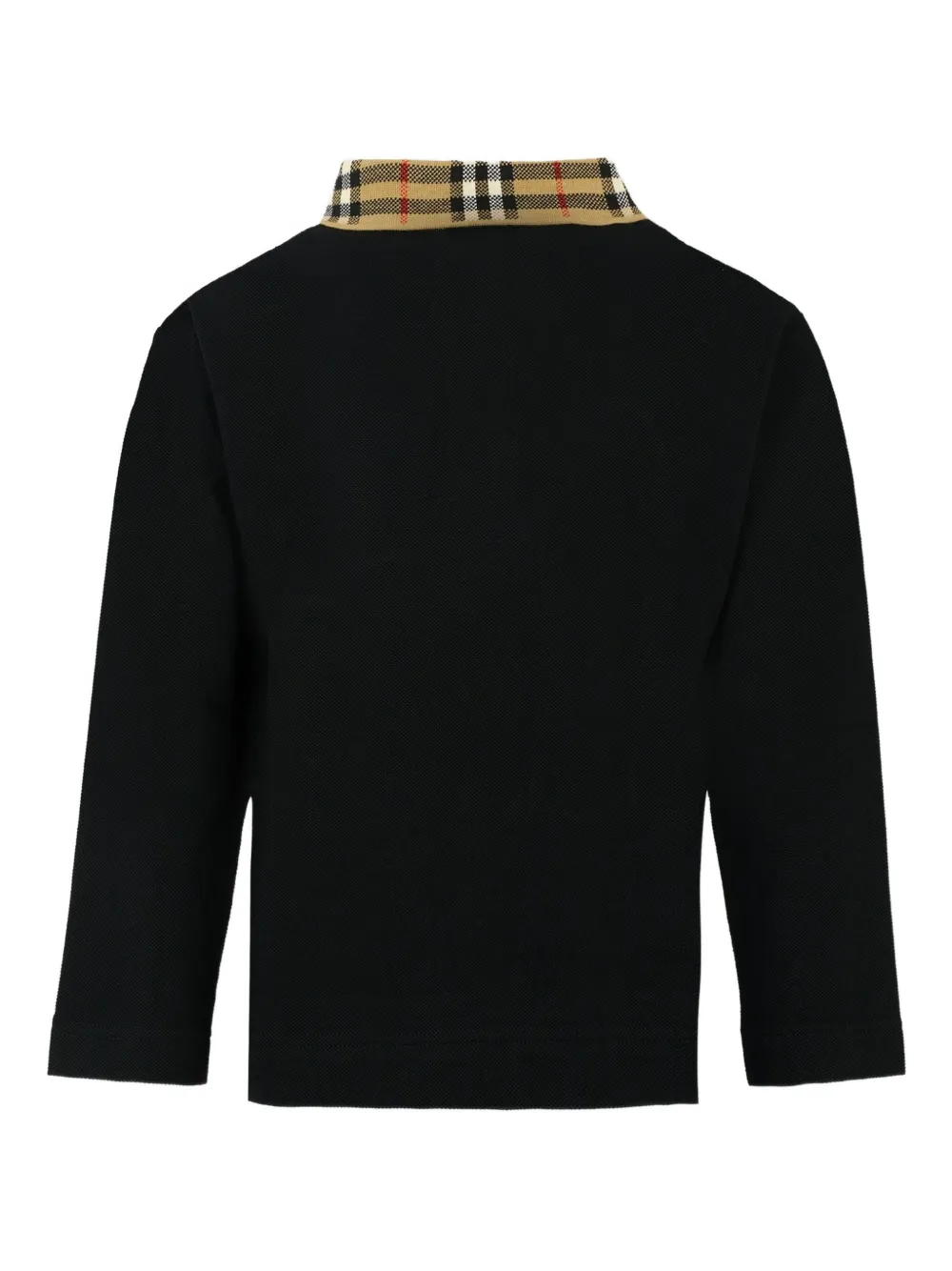 Burberry Kids check-trimmed polo shirt Zwart