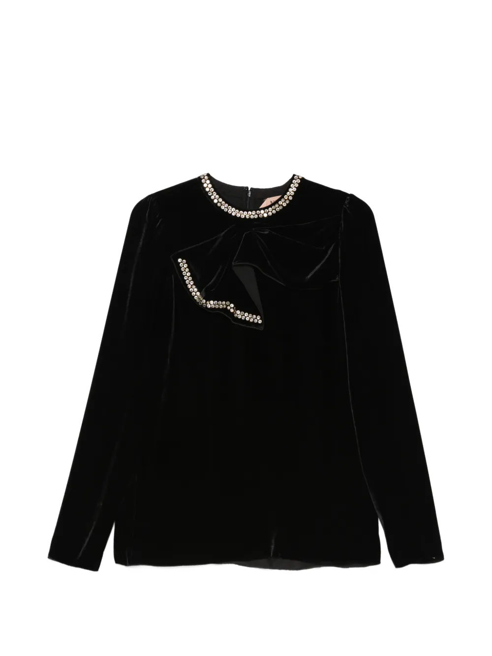 Nº21 crystal-embellished bow-detail top - Nero