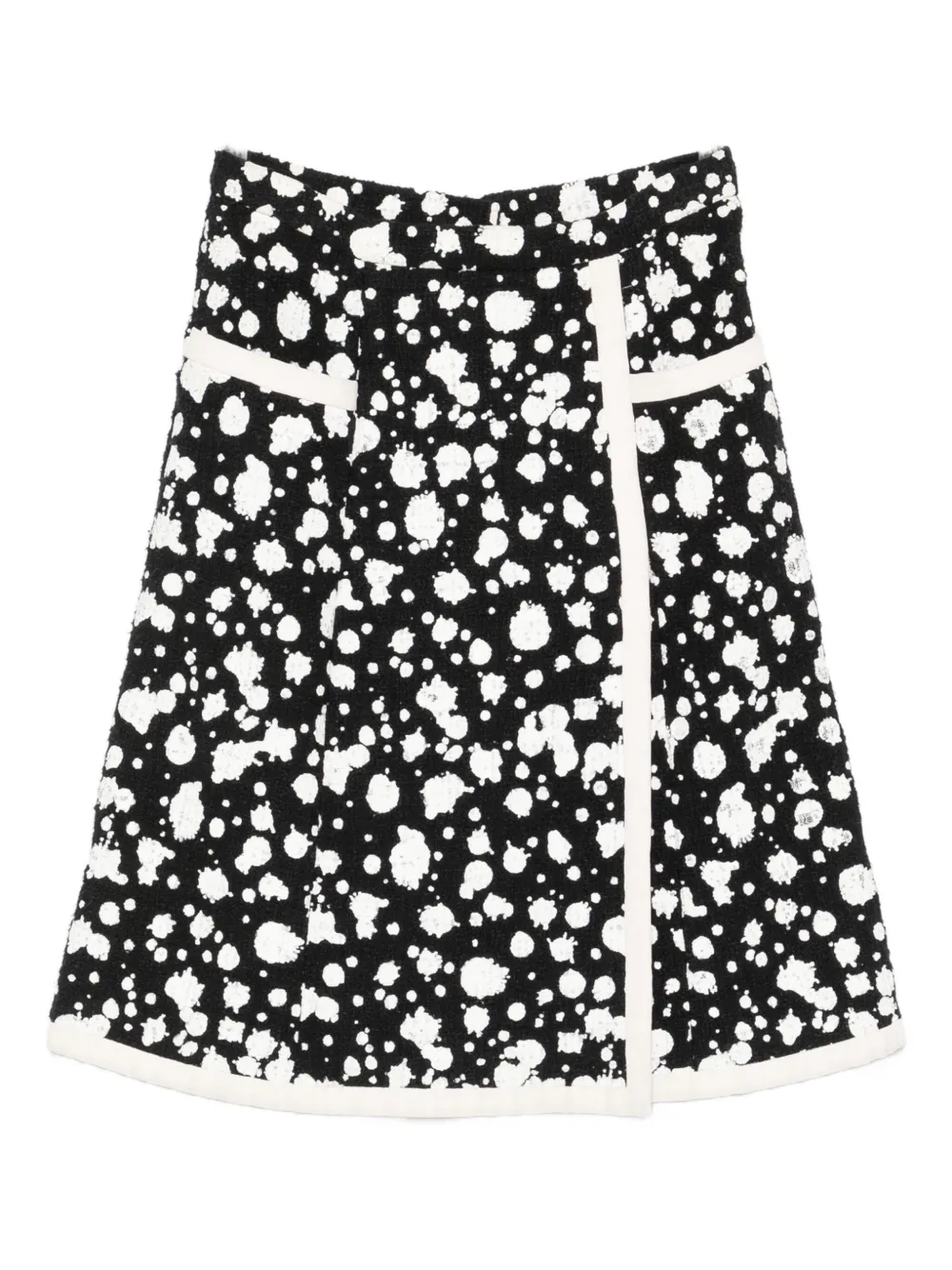 CHANEL Pre-Owned paint-splatter midi skirt | Black | Image 1