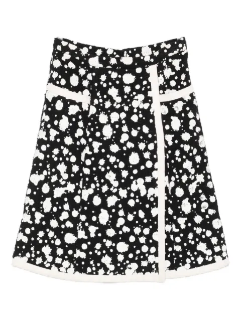 CHANEL Pre-Owned paint-splatter midi skirt