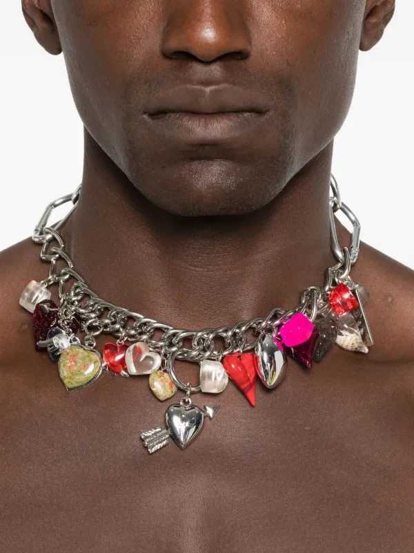 Chopova Lowena heart-charm Necklace | Silver | FARFETCH
