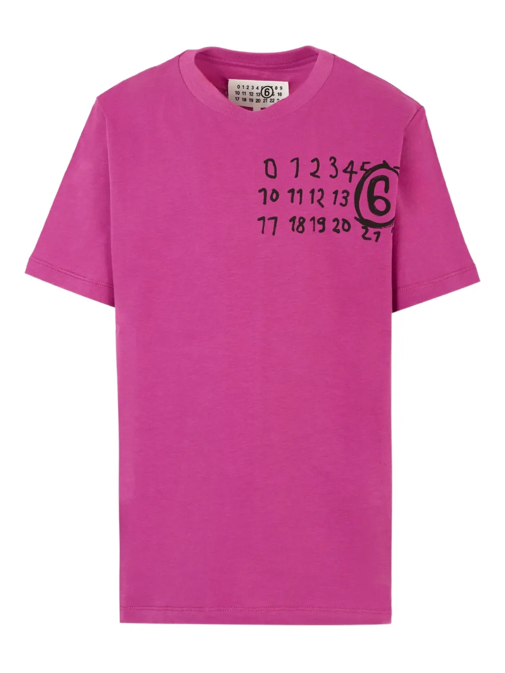 MM6 Maison Margiela Kids number-print T-shirt Roze