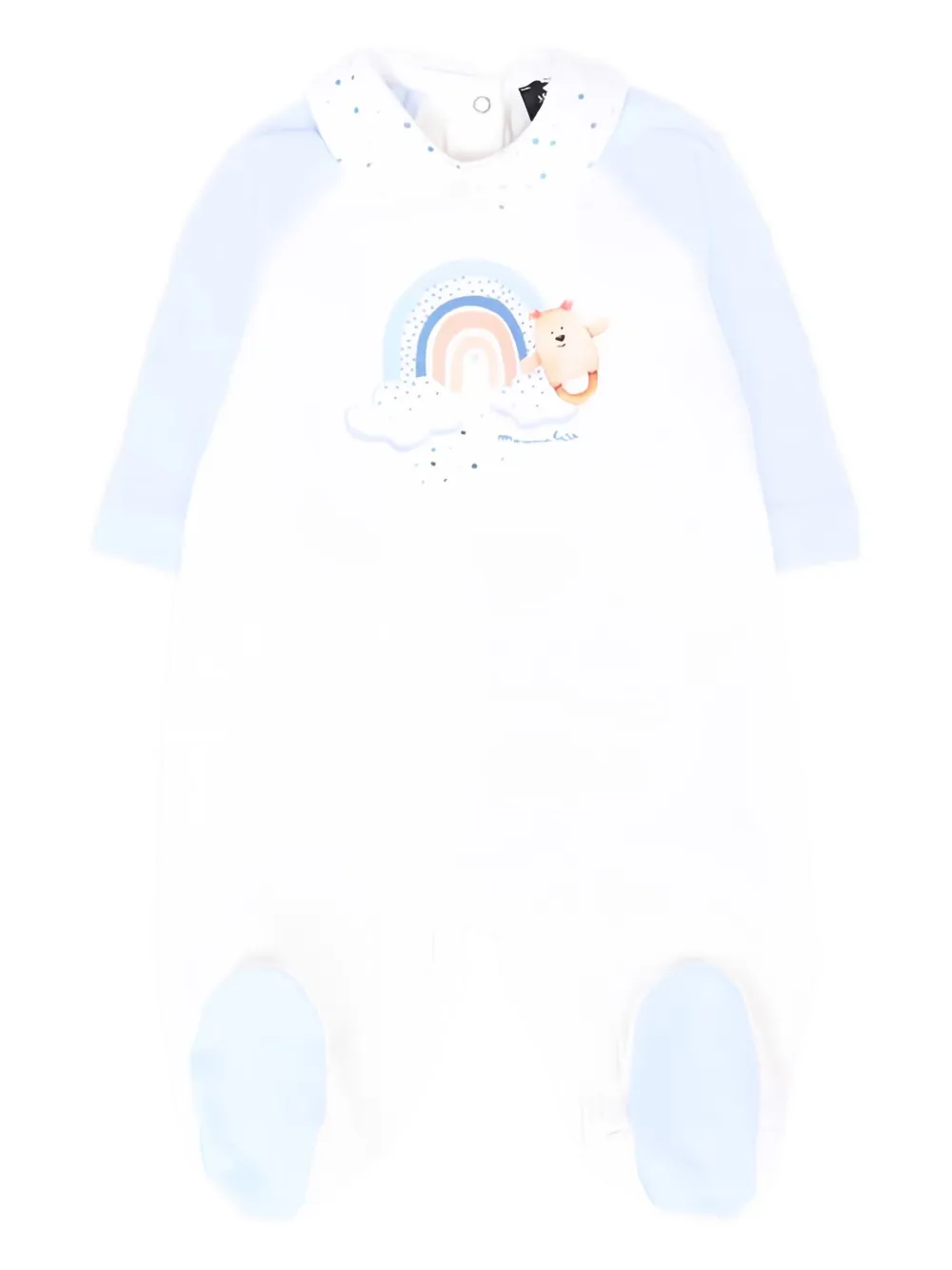 Monnalisa Rainbow Teddy Babygrow Set In White