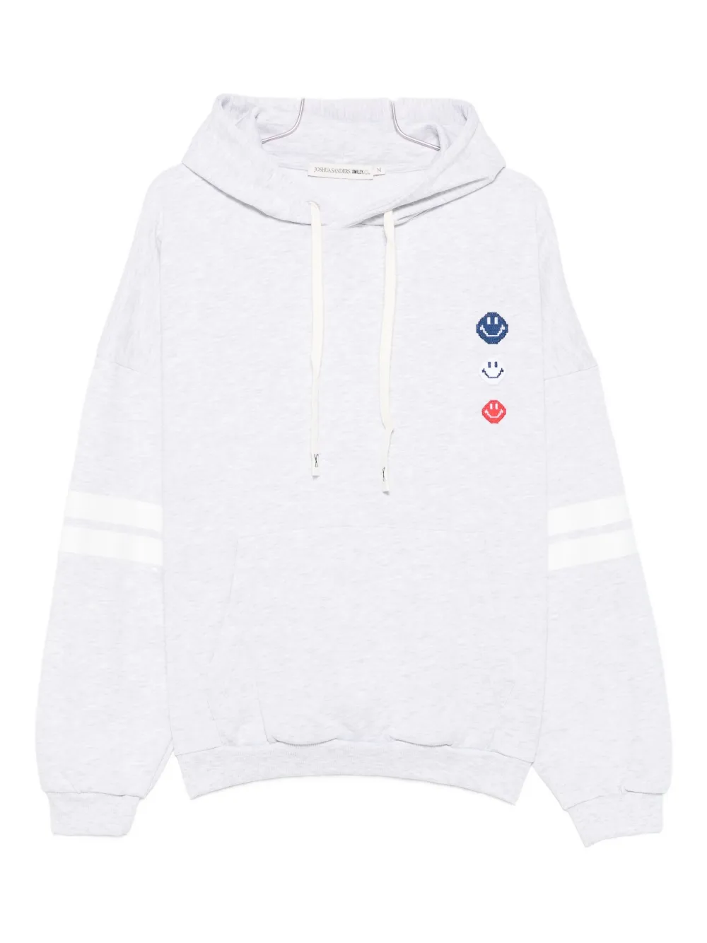Joshua Sanders smiley-face stripe-detail hoodie | Grey | Image 1