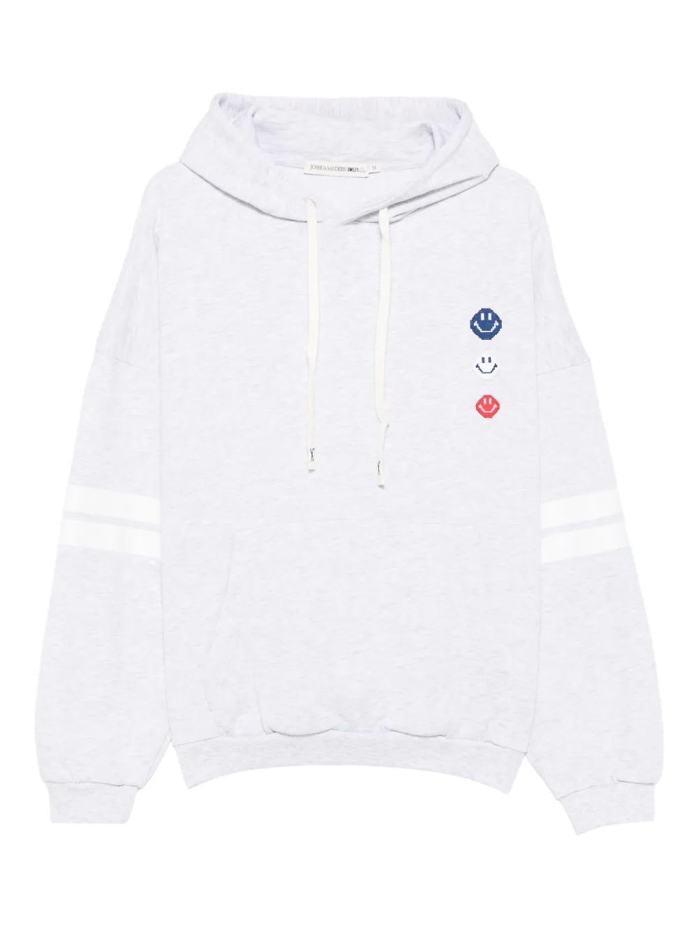 Joshua Sanders smiley-face stripe-detail hoodie | Grey | Image 1